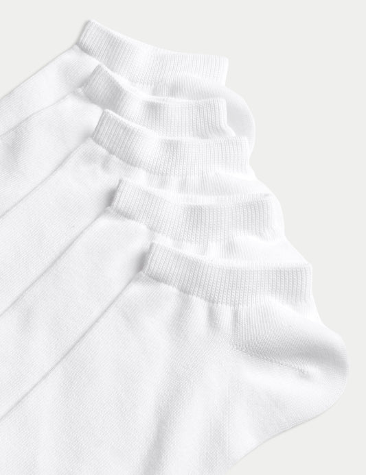 Dri-FIT Low-Cut Ankle Fit Socks – Pack of 5 ( Export Overstock ) White