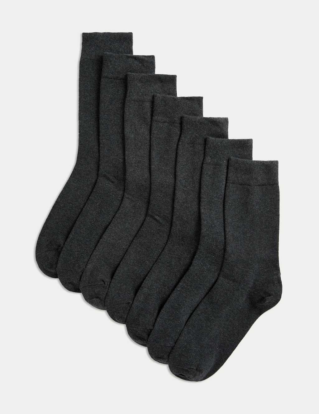 Marks and Spencer 7 Pack Cool & Fresh™ Cotton Rich Socks GREY