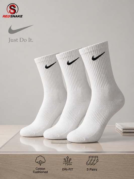 N.I.K.E Dri-FIT quarter-crew socks – Pack of 3 ( Export Overstock )