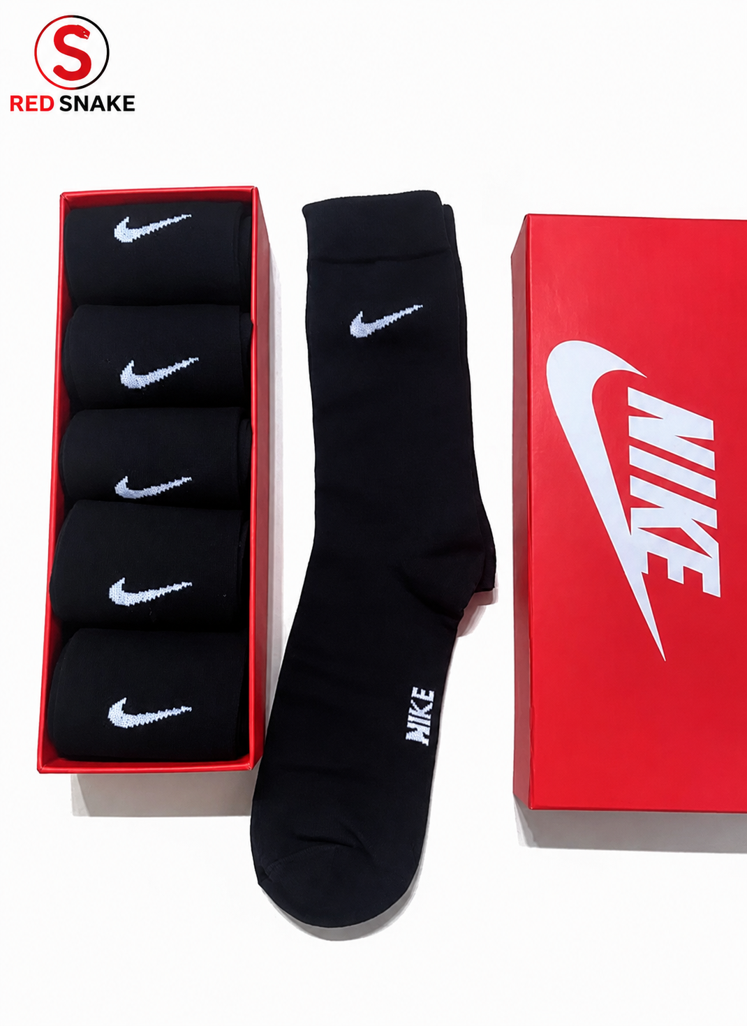 N.I.K.E Dri-FIT quarter-crew socks – Pack of 5 Black ( Export Overstock )