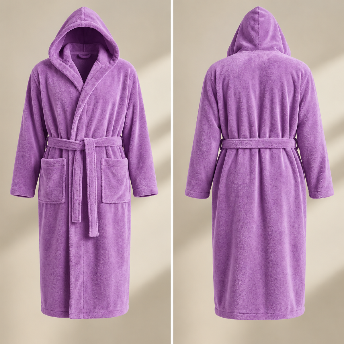 Luxury Unisex Fleece Bath Robe - Indigo