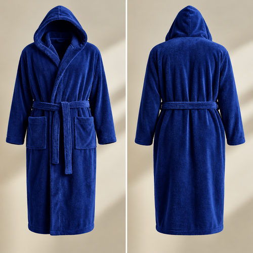 Luxury Unisex Fleece Bath Robe - Blue