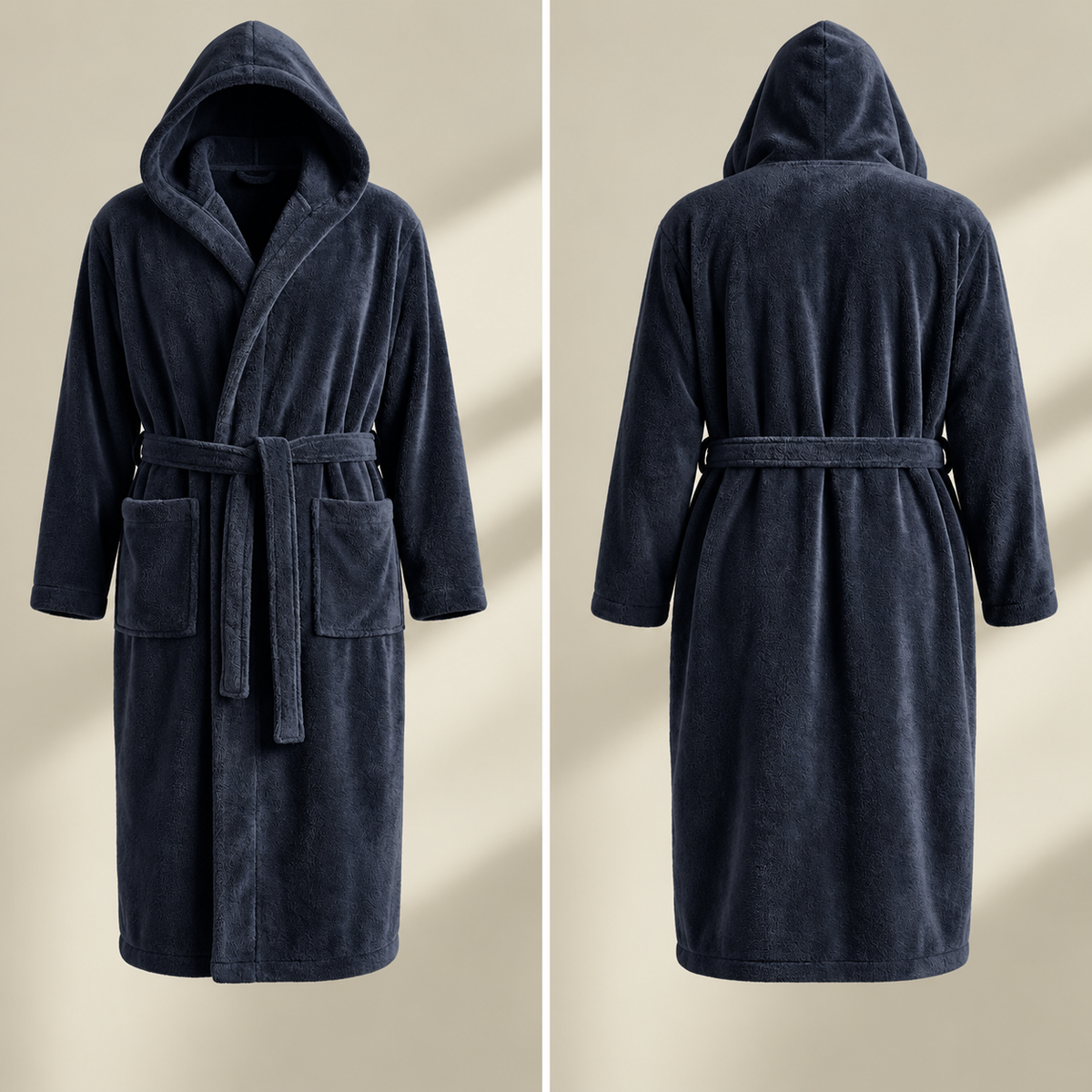 Luxury Unisex Fleece Bath Robe - Grey
