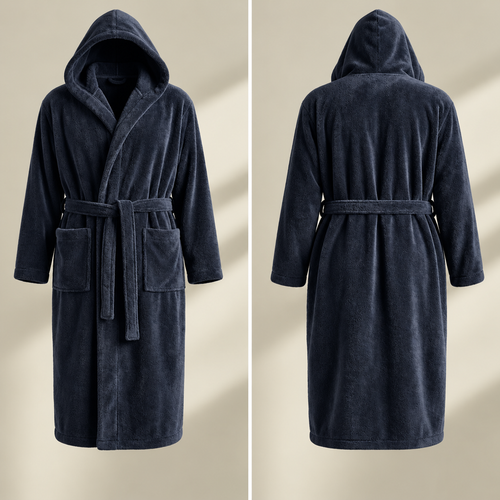Luxury Unisex Fleece Bath Robe - Grey