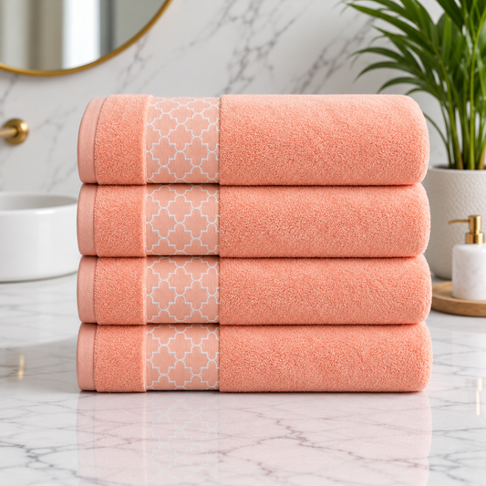 Export Quality Pure Cotton Bath Towel - Rose