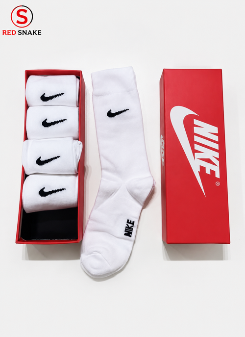 N.I.K.E Dri-FIT quarter-crew socks – Pack of 5 White ( Export Overstock )