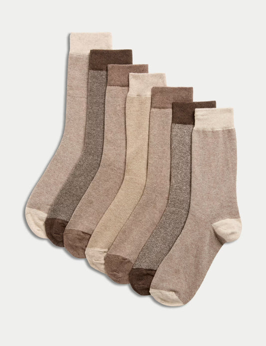 Marks and Spencer 7 Pack Cool & Fresh™ Cotton Rich Socks Skinm