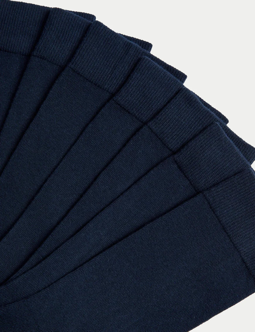 Marks and Spencer 7 Pack Cool & Fresh™ Cotton Rich Socks  NAVY BLUE