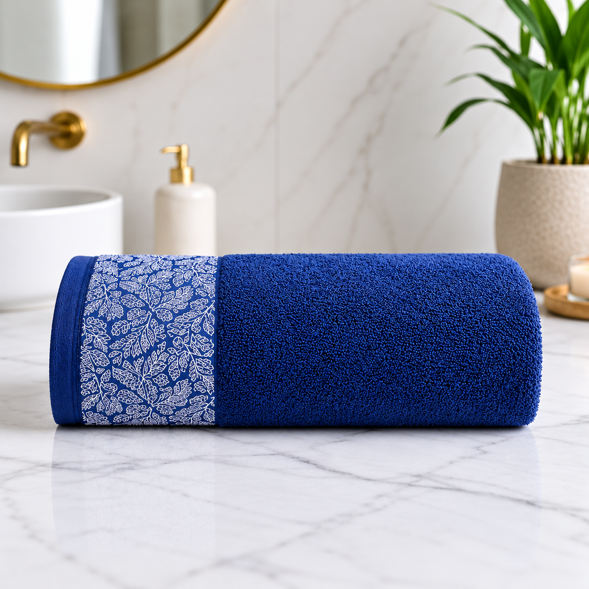 Export Quality Pure Cotton Bath Towel - Blue