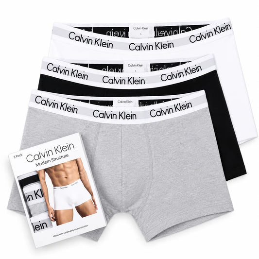 CK MODERN STRUCTURE BOXER PANTS PACK OF 3 COTTON STRETCH