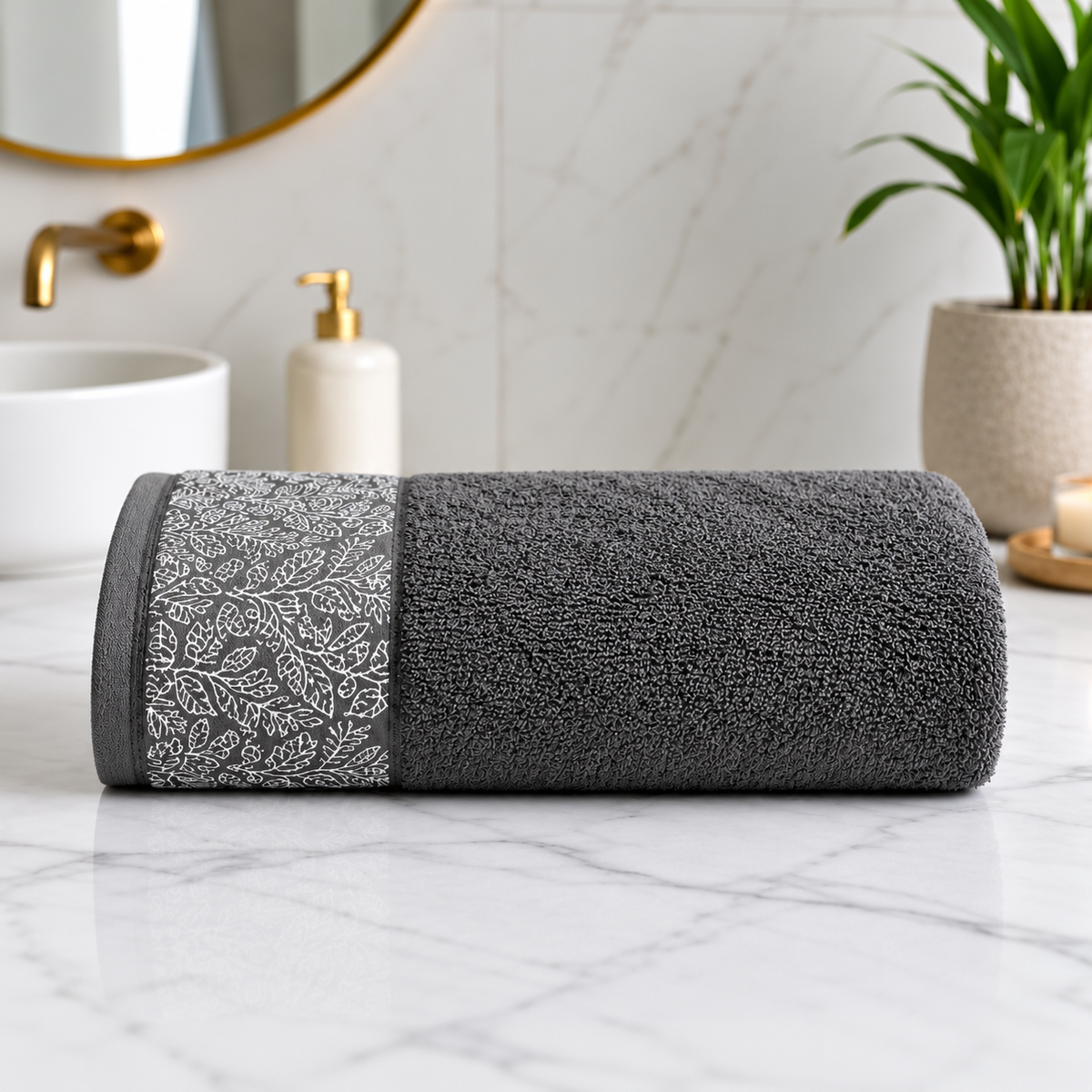 Export Quality Pure Cotton Bath Towel - Grey