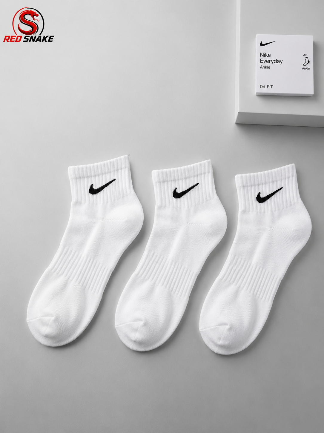 N.I.K.E Dri-FIT Low-Cut Ankle Fit Socks – Pack of 3 ( Export Overstock )