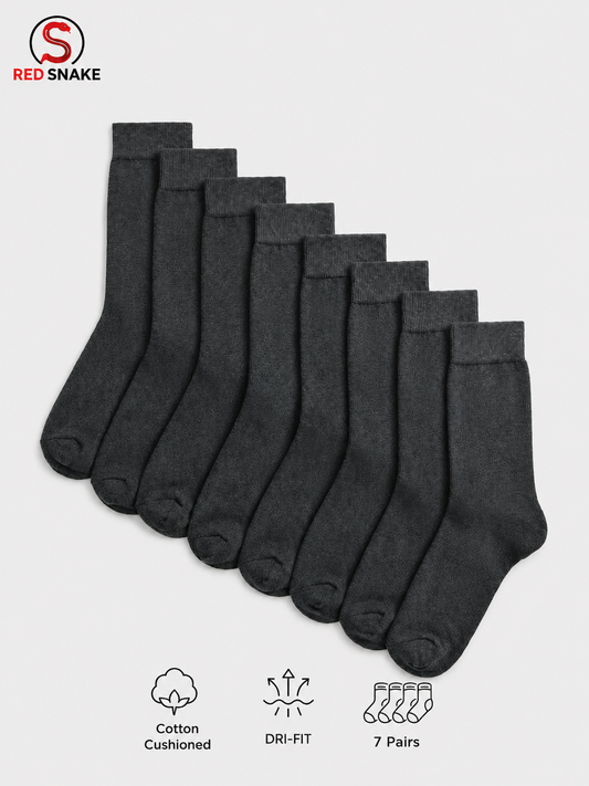 Marks and Spencer 7 Pack Cool & Fresh™ Cotton Rich Socks DARK GREY