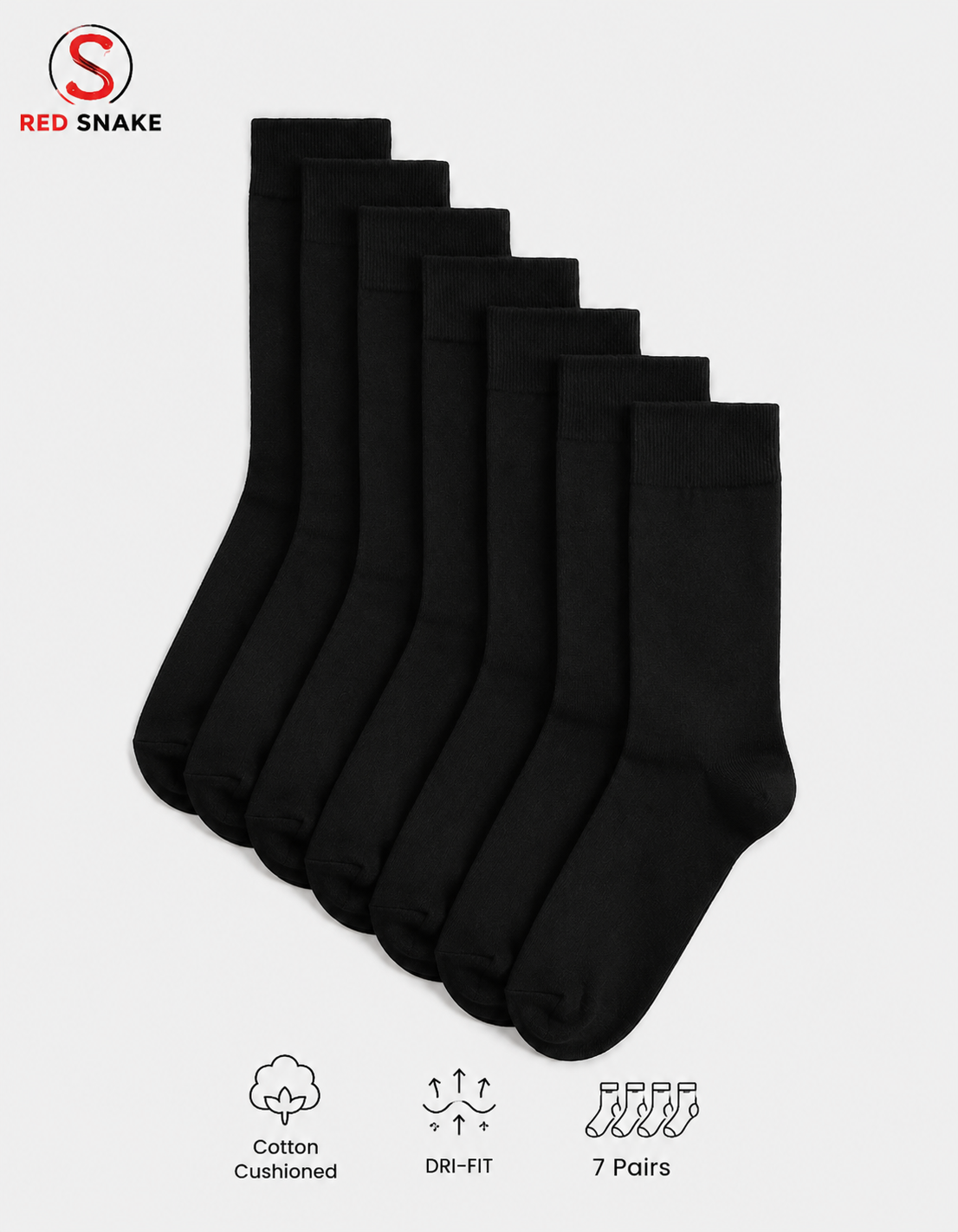 Marks and Spencer 7 Pack Cool & Fresh™ Cotton Rich Socks BLACK