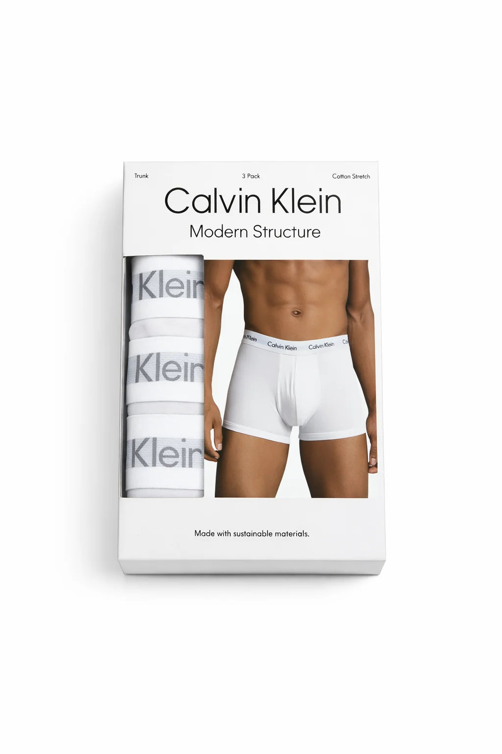 CK MODERN STRUCTURE BOXER PANTS PACK OF 3 COTTON STRETCH