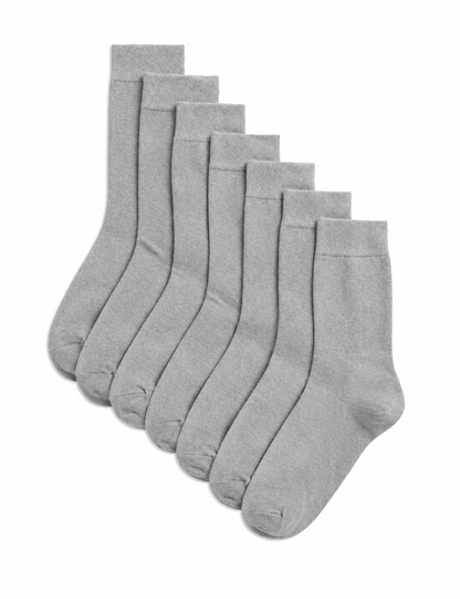 Marks and Spencer 7 Pack Cool & Fresh™ Cotton Rich Socks SILVER