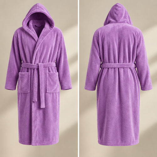 Luxury Unisex Fleece Bath Robe - Indigo