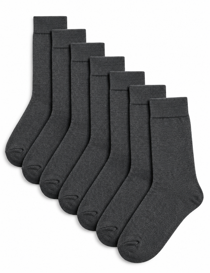 Marks and Spencer 7 Pack Cool & Fresh™ Cotton Rich Socks GREY