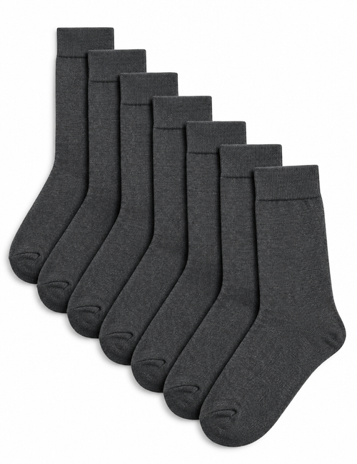 Marks and Spencer 7 Pack Cool & Fresh™ Cotton Rich Socks GREY