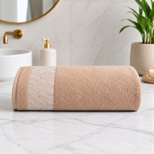 Export Quality Pure Cotton Bath Towel - Tawny