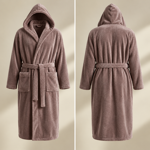 Luxury Unisex Fleece Bath Robe - Muted