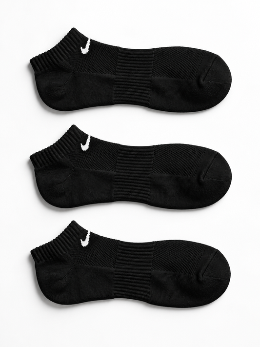 N.I.K.E Everyday Cushioned No Show Socks – Pack of 3 ( Export Overstock ) Black
