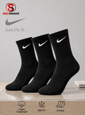 N.I.K.E Everyday Cushion Crew socks – Pack of 3 ( Export Overstock ) Black