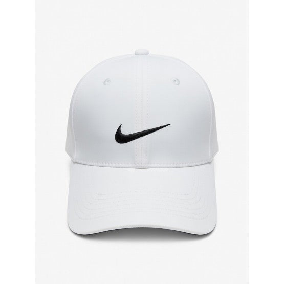 White Nike Cap with Black Swoosh Logo for Men Women Daily Use