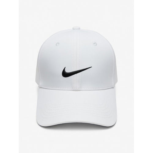 White Nike Cap with Black Swoosh Logo for Men Women Daily Use