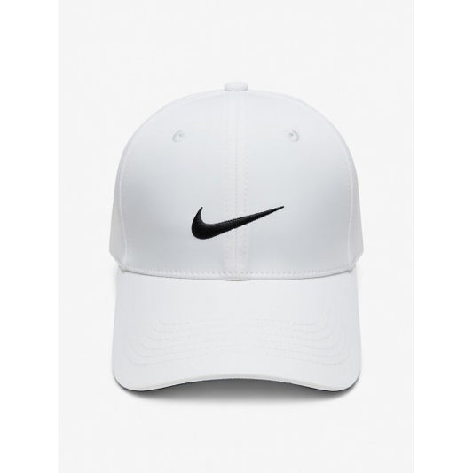 White Nike Cap with Black Swoosh Logo for Men Women Daily Use