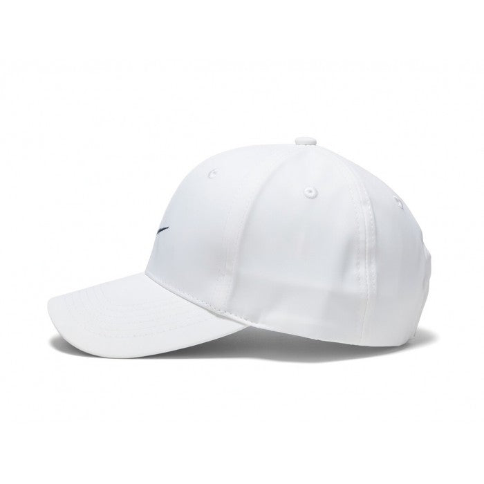 White Nike Cap with Black Swoosh Logo for Men Women Daily Use